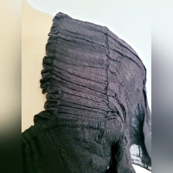 Zac&Rachel Women Top Blouse Cotton/Rayon Layered Square Neck Flowy Black 1X - Picture 15 of 16